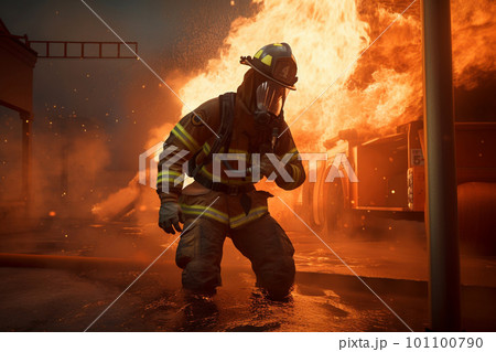 generative AI. Heroes of the Flames: Realistic Firefighters Battling Raging Inferno generative AI. Heroes of the Flames: Realistic Firefighters Battling Raging Inferno 101100790