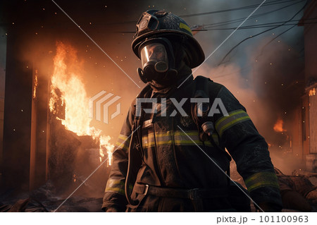 generative AI. Heroes of the Flames: Realistic Firefighters Battling Raging Inferno generative AI. Heroes of the Flames: Realistic Firefighters Battling Raging Inferno 101100963