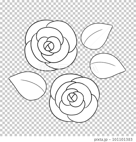 薔薇のシンプルな線画イラストのイラスト素材 [101101383] - PIXTA