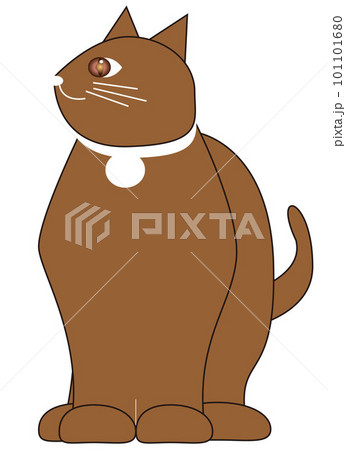 左を見つめる猫ヒノキ 101101680