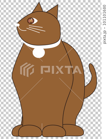 左を見つめる猫ヒノキ 101101680