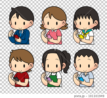 使用智能手機的初中和高中學生 使用智能手機的初中和高中學生 101101949