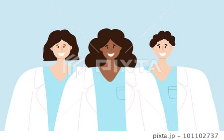 Medical worker. World Nurses Day. Vector illustration. Flat style. Banner with doctors, veterinarians, paramedics. Medical worker. World Nurses Day. Vector illustration. Flat style. Banner with doctors, veterinarians, paramedics. 101102737