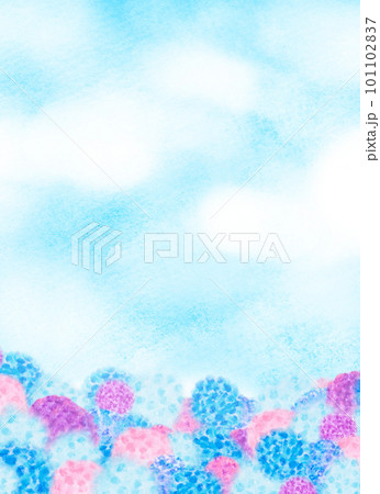 紫陽花の花の背景イラスト 紫陽花の花の背景イラスト 101102837