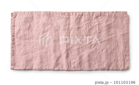 folded pink cotton napkin folded pink cotton napkin 101103196