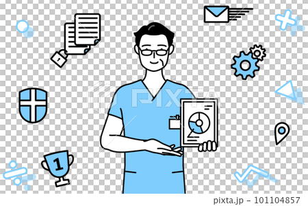 DX形象，中老年男護士、物理治療師、職業治療師利用數字技術改善工作， 101104857