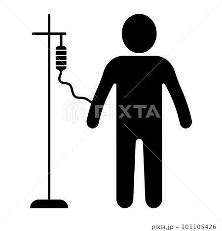 Drip patient cancer icon, chemotherapy treatment oncology, therapy medical dropper 101105426