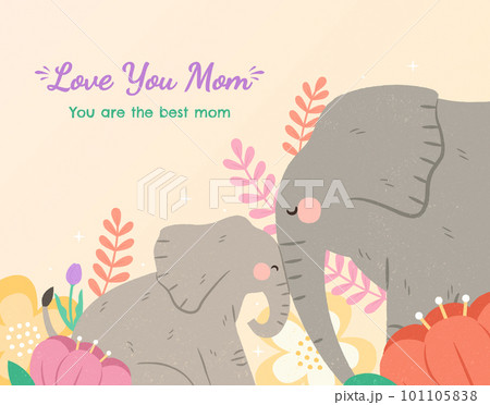 Heartwarming elephant mom and calf Heartwarming elephant mom and calf 101105838