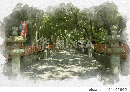 水彩画風 和歌山 紀州東照宮 参道 和歌山県和歌山市 水彩画風 和歌山 紀州東照宮 参道 和歌山県和歌山市 101105896