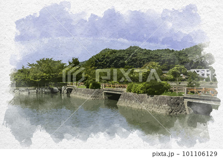 水彩画風 和歌山 御手洗池公園 和歌山県和歌山市 水彩画風 和歌山 御手洗池公園 和歌山県和歌山市 101106129