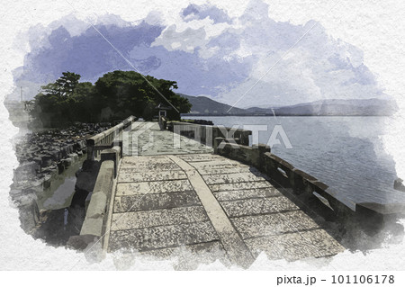 水彩画風 和歌山 三断橋 和歌山県和歌山市 水彩画風 和歌山 三断橋 和歌山県和歌山市 101106178