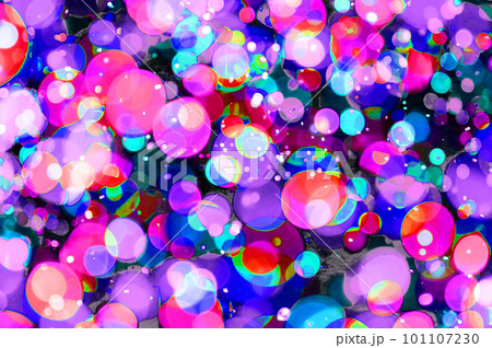 キラキラ玉ボケたっぷり、光りボケの粒が沢山のオーバーレイ合成用背景 101107230
