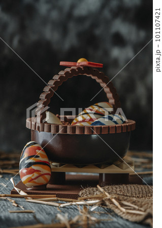 spanish mona de pascua in the shape of a basket 101107421