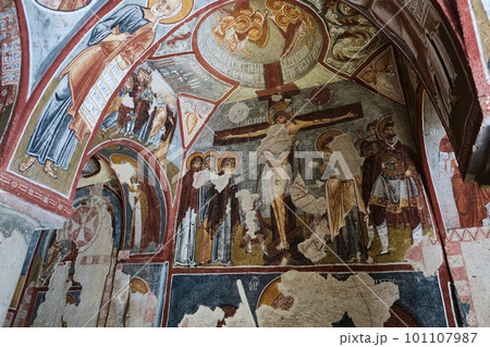 Interior of cave church at Cappadocia 101107987