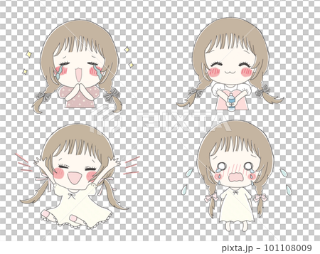 表情萌少女套裝（彩色） 101108009