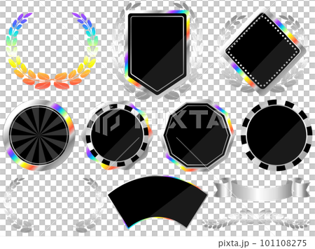 レインボーエンブレム9種セット ブラック&シルバー レインボーエンブレム9種セット ブラック&シルバー 101108275