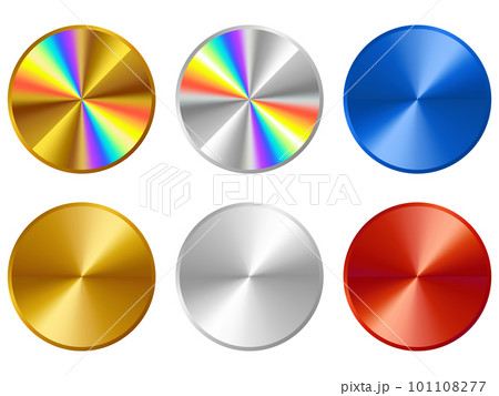 メタリックな円形フレーム6種セット 101108277