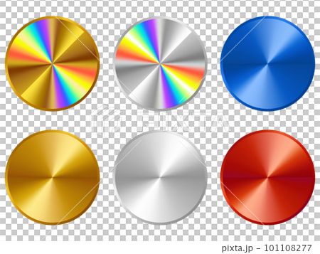 メタリックな円形フレーム6種セット 101108277