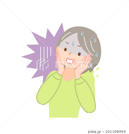 ショックを受けた顔のシニア女性 101108404