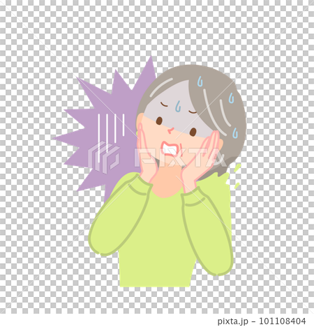 ショックを受けた顔のシニア女性 101108404