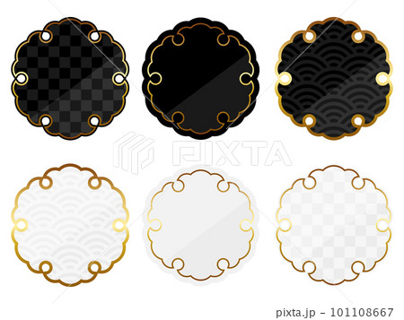 雪輪のフレーム6種セット ブラック&ホワイト 雪輪のフレーム6種セット ブラック&ホワイト 101108667