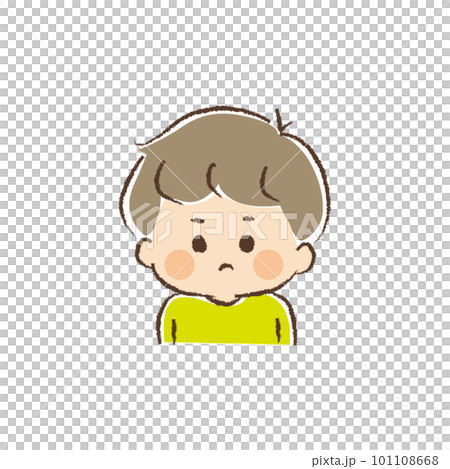 Upper body of a boy with a frustrated expression Upper body of a boy with a frustrated expression 101108668