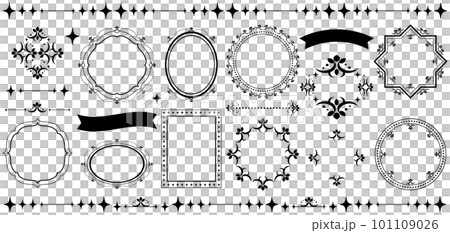 豪華古董框架和裝飾套裝黑色 101109026