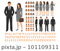 Office and business characters constructor, businesswoman and businessman people vector illustrations isolated set 101109311