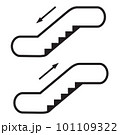 Escalator symbol, icon isolated on white background, in the subway, shopping mall, business center sign 101109322