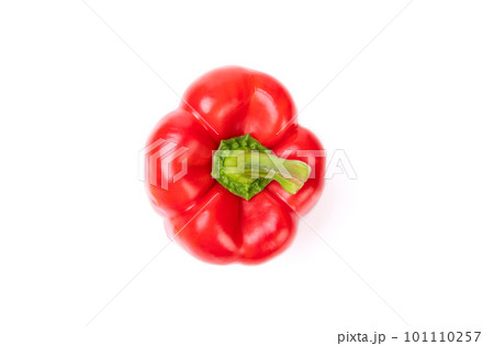 fresh and ripe red pepper isolated on white. healthy vegetable 101110257