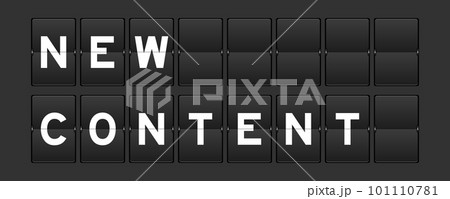 Black color analog flip board with word new content on gray background 101110781