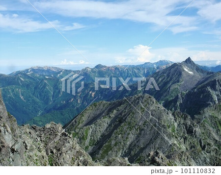 奥穂高岳山頂付近からの眺望 奥穂高岳山頂付近からの眺望 101110832