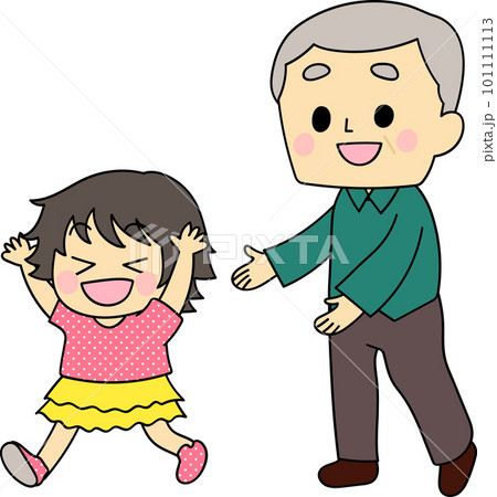 子供と遊ぶおじいちゃん 101111113