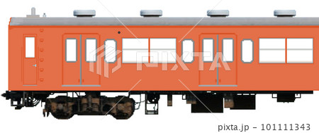 ドット絵風の通勤電車（和歌山線105系朱色：4扉車） 101111343