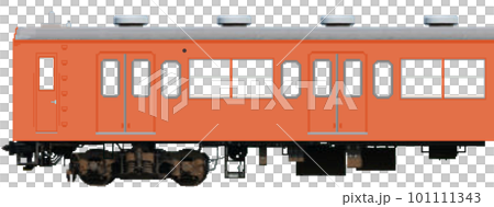 ドット絵風の通勤電車（和歌山線105系朱色：4扉車） 101111343