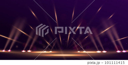 Elegant lighting golden glowing with lighting effect sparkle on purple background. Template premium award design. Elegant lighting golden glowing with lighting effect sparkle on purple background. Template premium award design. 101111415