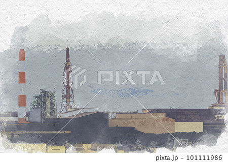水彩画風 和歌山 日本製鉄関西製鉄所和歌山地区 和歌山県和歌山市 水彩画風 和歌山 日本製鉄関西製鉄所和歌山地区 和歌山県和歌山市 101111986