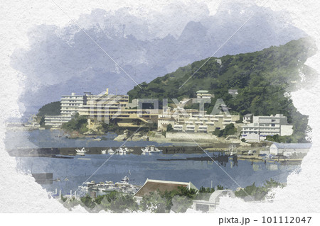 水彩画風 和歌山 和歌の浦温泉 萬波 和歌山県和歌山市 水彩画風 和歌山 和歌の浦温泉 萬波 和歌山県和歌山市 101112047