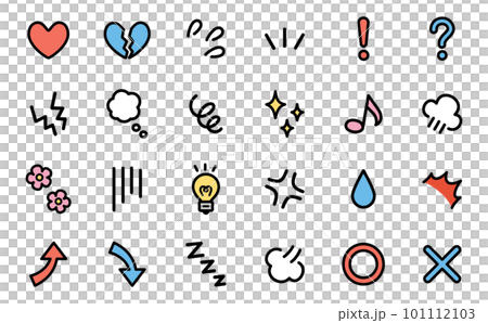 Various emotional expressions icon set (line color) Various emotional expressions icon set (line color) 101112103