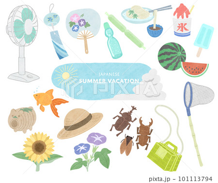 夏休みの挿絵セット 101113794