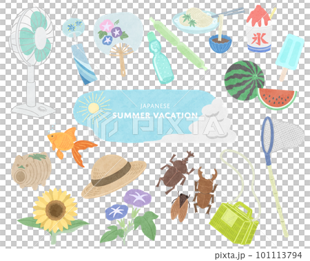 夏休みの挿絵セット 101113794