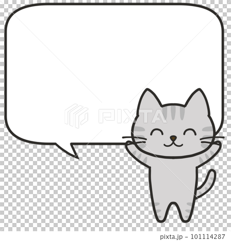笑顔で何かを伝えるかわいいグレーのトラ猫 笑顔で何かを伝えるかわいいグレーのトラ猫 101114287