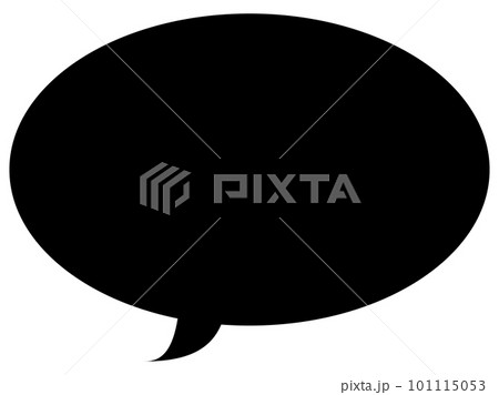 吹き出しのイラスト16【黒シルエット】 101115053