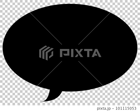 吹き出しのイラスト16【黒シルエット】 101115053