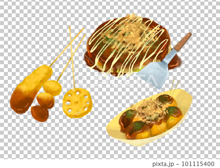 Okonomiyaki Takoyaki Kushikatsu Osaka Gourmet Okonomiyaki Takoyaki Kushikatsu Osaka Gourmet 101115400