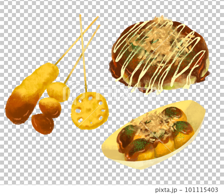 Okonomiyaki Takoyaki Kushikatsu Osaka Gourmet 101115403