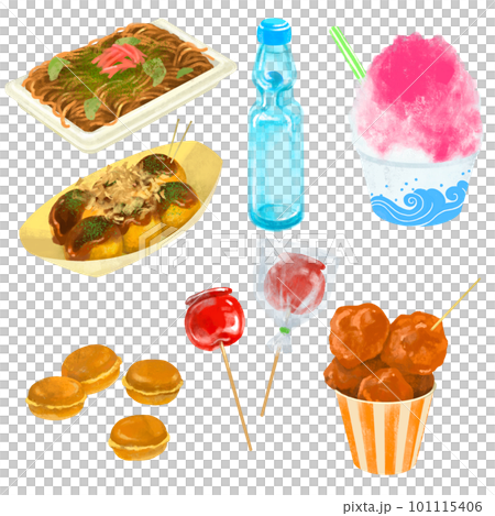 Summer festival street food illustration set 1 Summer festival street food illustration set 1 101115406