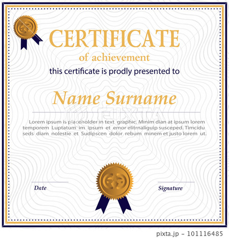 Certificate of achievement on an isolated background Certificate of achievement on an isolated background 101116485