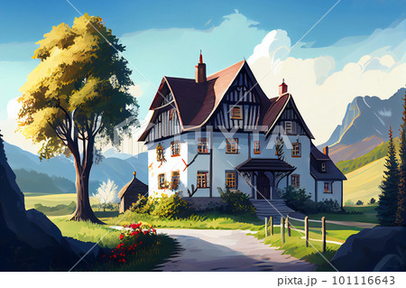 Traditional Germany country house and amazing landscape 101116643