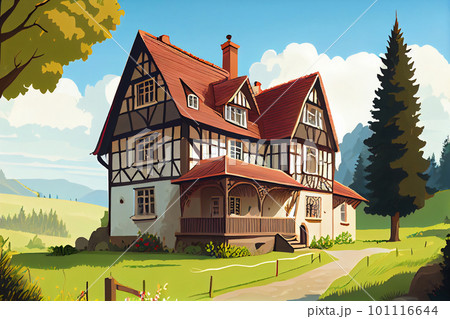 Traditional Germany country house and amazing landscape 101116644